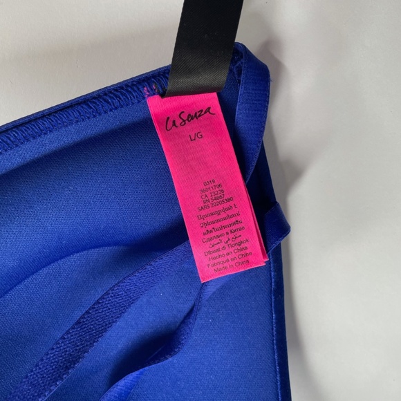 LaSENZA Bra Blue Silk 3 Adjustable Straps, Little Push up, Halter Strap - Picture 3 of 5